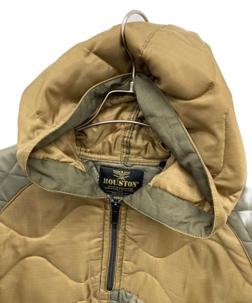 HOUSTON（ヒューストン）HOUSTON (ヒューストン) PANEL RE-MAKE PULLOVER HOODIE カーキ サイズ:MEDIUMの古着・服飾アイテム