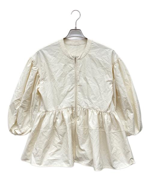 Adam et Rope（アダム エ ロペ）Adam et Rope (アダム エ ロペ) ペプラムジップブラウス アイボリー サイズ:Fの古着・服飾アイテム