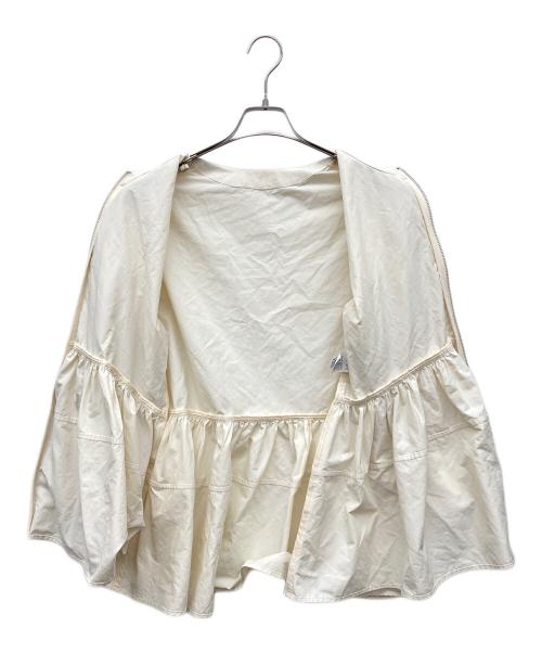 Adam et Rope（アダム エ ロペ）Adam et Rope (アダム エ ロペ) ペプラムジップブラウス アイボリー サイズ:Fの古着・服飾アイテム