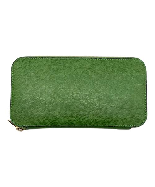 Valextra（ヴァレクストラ）Valextra (ヴァレクストラ) ジップパース 12カード グリーンの古着・服飾アイテム