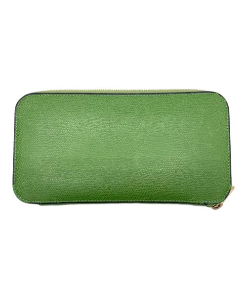 Valextra（ヴァレクストラ）Valextra (ヴァレクストラ) ジップパース 12カード グリーンの古着・服飾アイテム