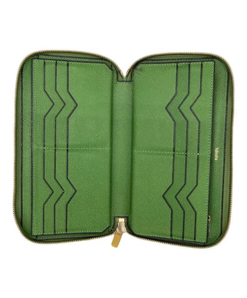 Valextra（ヴァレクストラ）Valextra (ヴァレクストラ) ジップパース 12カード グリーンの古着・服飾アイテム