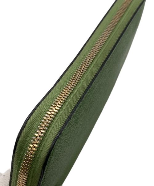 Valextra（ヴァレクストラ）Valextra (ヴァレクストラ) ジップパース 12カード グリーンの古着・服飾アイテム