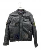 ARMANI JEANSアルマーニジーンズ）の古着「レザーライダースジャケット」｜ブラック