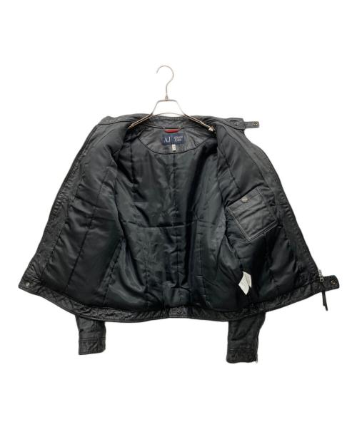 ARMANI JEANS（アルマーニジーンズ）ARMANI JEANS (アルマーニジーンズ) レザーライダースジャケット ブラック サイズ:EU50の古着・服飾アイテム