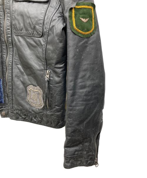 ARMANI JEANS（アルマーニジーンズ）ARMANI JEANS (アルマーニジーンズ) レザーライダースジャケット ブラック サイズ:EU50の古着・服飾アイテム