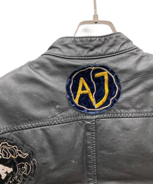 ARMANI JEANS（アルマーニジーンズ）ARMANI JEANS (アルマーニジーンズ) レザーライダースジャケット ブラック サイズ:EU50の古着・服飾アイテム
