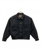 AUTHEN JAPANオーセンジャパン）の古着「CIRCULAR DENIM TRUCKER JACKET」｜ブラック