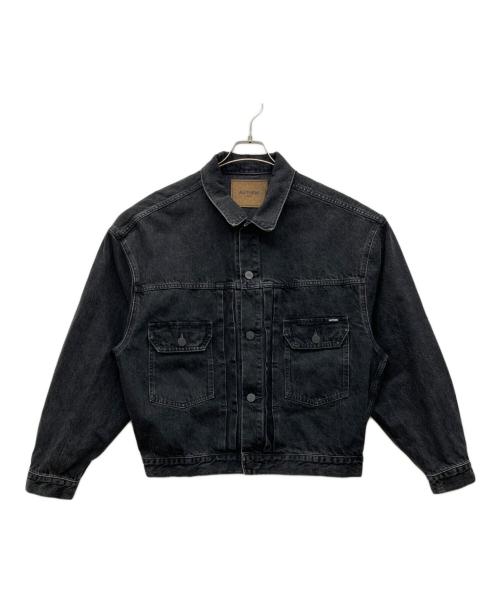 AUTHEN JAPAN（オーセンジャパン）AUTHEN japan (オーセンジャパン) CIRCULAR DENIM TRUCKER JACKET ブラック サイズ:Lの古着・服飾アイテム