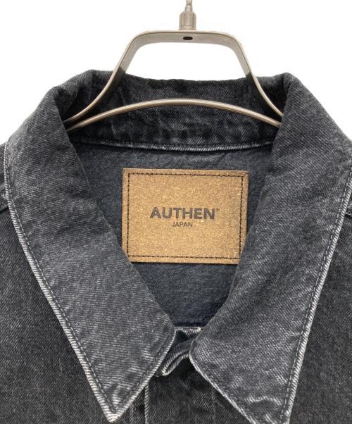 AUTHEN JAPAN（オーセンジャパン）AUTHEN japan (オーセンジャパン) CIRCULAR DENIM TRUCKER JACKET ブラック サイズ:Lの古着・服飾アイテム