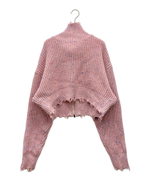 MAISON SPECIAL（メゾンスペシャル）MAISON SPECIAL (メゾンスペシャル) 2way Front Zip Knit Wear ピンク サイズ:FREEの古着・服飾アイテム