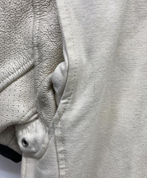 INDIAN MOTORCYCLE（インディアンモーターサイクル）INDIAN MOTORCYCLE (インディアンモーターサイクル) ショートスリーブバイカージャケット ホワイト サイズ:LLの古着・服飾アイテム