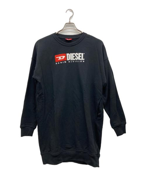 DIESEL（ディーゼル）DIESEL (ディーゼル) ロゴスウェットワンピース ブラック サイズ:Sの古着・服飾アイテム