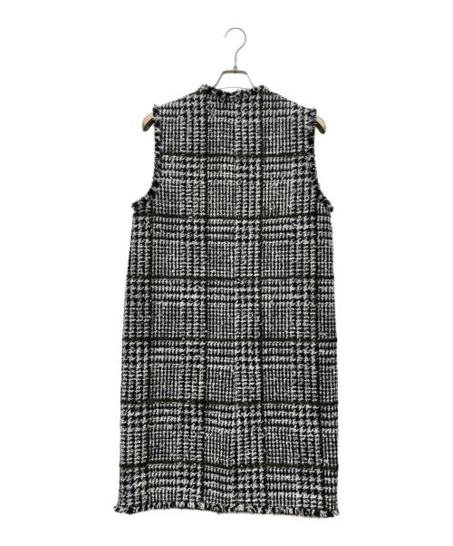 PLST（プラステ）PLST (プラステ) ツイードロングジレ ホワイト×ブラック サイズ:Sの古着・服飾アイテム