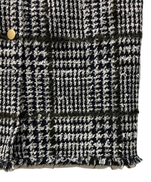 PLST（プラステ）PLST (プラステ) ツイードロングジレ ホワイト×ブラック サイズ:Sの古着・服飾アイテム