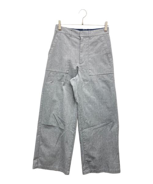 23区（ニジュウサンク）23区 (ニジュウサンク) 【洗える】スラブツイルストレッチ ワイド パンツ ネイビー サイズ:38(9) W62-66,H89-3の古着・服飾アイテム