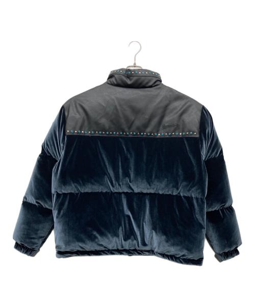 SUPPLIER（サプライヤー）SUPPLIER (サプライヤー) ベロアダウンジャケット ブラック×ブルー サイズ:XLの古着・服飾アイテム