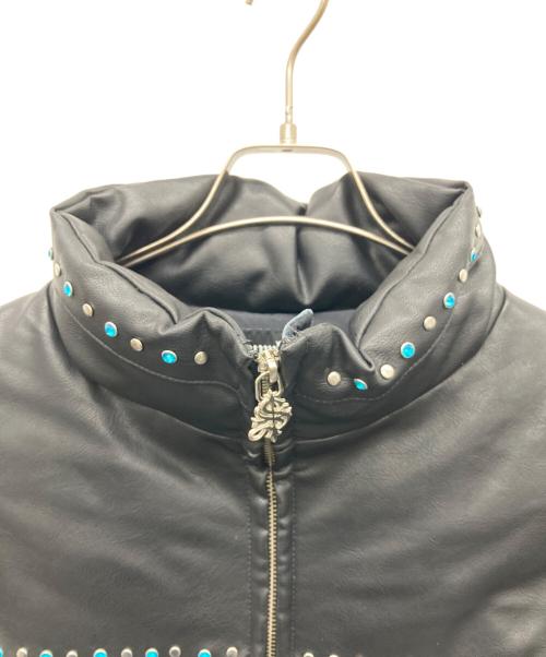 SUPPLIER（サプライヤー）SUPPLIER (サプライヤー) ベロアダウンジャケット ブラック×ブルー サイズ:XLの古着・服飾アイテム