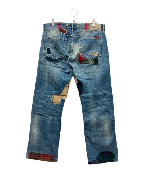 POLO RALPH LAUREN（ポロ・ラルフローレン）POLO RALPH LAUREN (ポロ・ラルフローレン) パッチワークデニムパンツ インディゴ サイズ:34/30の古着・服飾アイテム