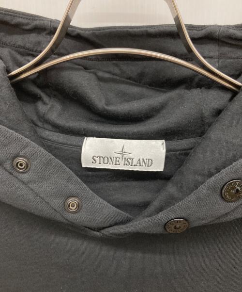 STONE ISLAND（ストーンアイランド）STONE ISLAND (ストーンアイランド) GARMENT DYED HOODIE ブラック サイズ:Lの古着・服飾アイテム