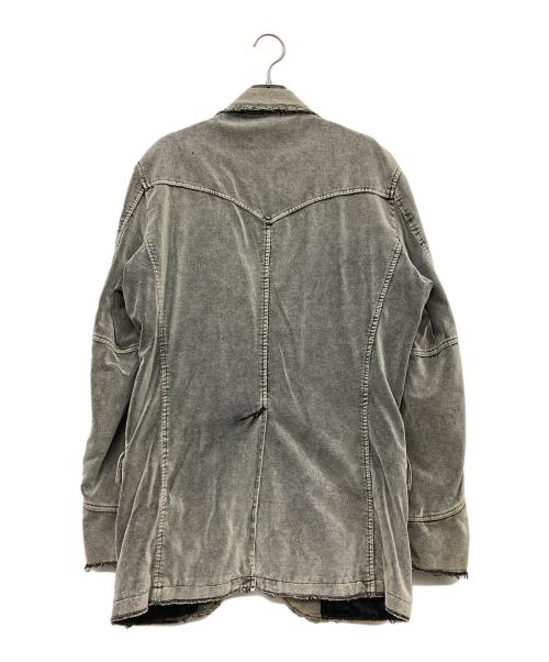 IN THE ATTIC（インジアティック）IN THE ATTIC (インジアティック) ベロアライククラッシュジャケット グレー サイズ:Lの古着・服飾アイテム