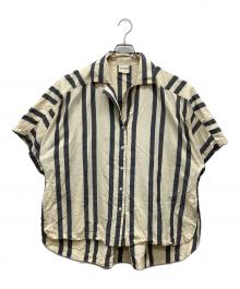 zulu&zephyr（ズールアンドゼファー）の古着「BLACKBONE STRIPE SHIRT」｜ベージュ