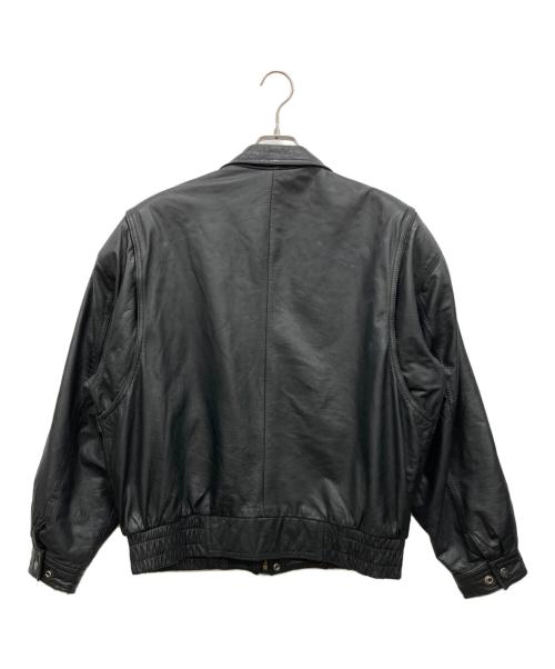 jacker's（ジャッカーズ）jacker's (ジャッカーズ) レザーフライトジャケット ブラック サイズ:XLの古着・服飾アイテム