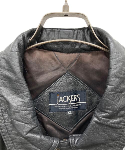jacker's（ジャッカーズ）jacker's (ジャッカーズ) レザーフライトジャケット ブラック サイズ:XLの古着・服飾アイテム