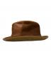 HENSCHEL HAT (ヘンシェルハット) レザーハット ブラウン サイズ:LARGE：6000円