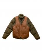 Schottショット）の古着「レザーベストダウンジャケット」｜ブラウン