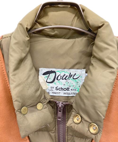 Schott（ショット）Schott (ショット) レザーベストダウンジャケット ブラウン サイズ:38の古着・服飾アイテム