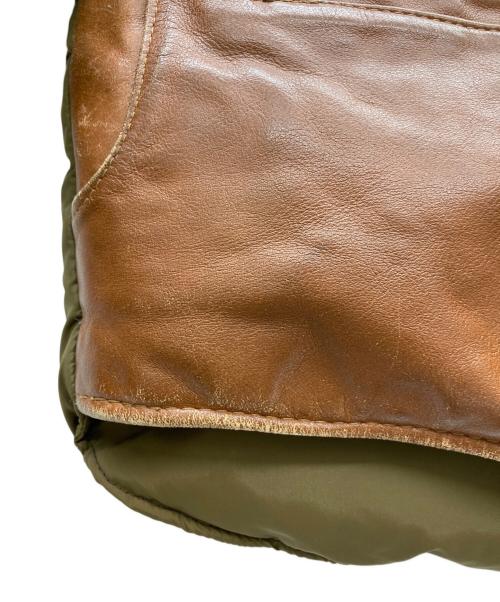 Schott（ショット）Schott (ショット) レザーベストダウンジャケット ブラウン サイズ:38の古着・服飾アイテム