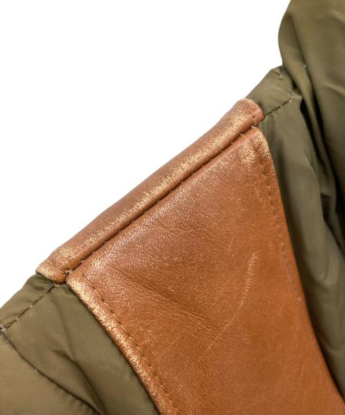 Schott（ショット）Schott (ショット) レザーベストダウンジャケット ブラウン サイズ:38の古着・服飾アイテム