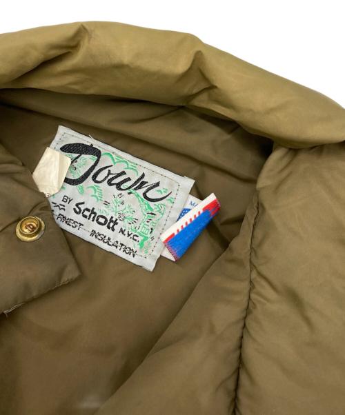 Schott（ショット）Schott (ショット) レザーベストダウンジャケット ブラウン サイズ:38の古着・服飾アイテム