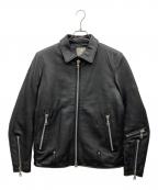 nano・universeナノ・ユニバース）の古着「シープスキンシングルライダースジャケット」｜ブラック