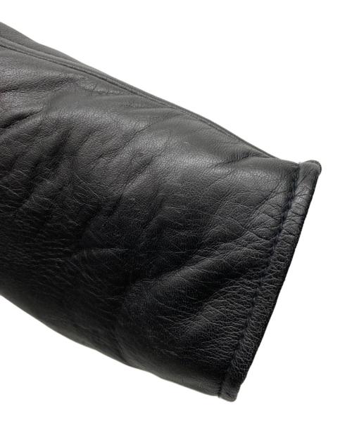 nano・universe（ナノ・ユニバース）nano・universe (ナノ・ユニバース) シープスキンシングルライダースジャケット ブラック サイズ:Mの古着・服飾アイテム