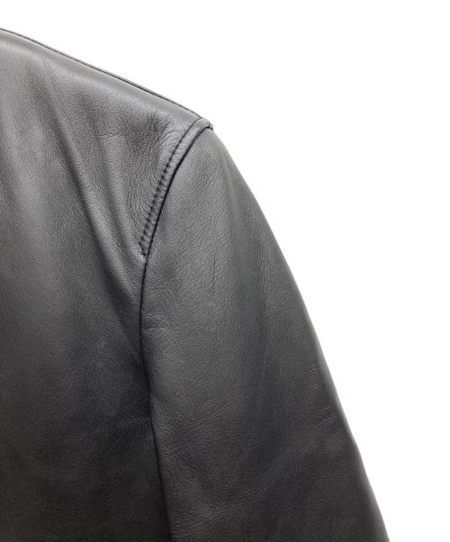 nano・universe（ナノ・ユニバース）nano・universe (ナノ・ユニバース) シープスキンシングルライダースジャケット ブラック サイズ:Mの古着・服飾アイテム