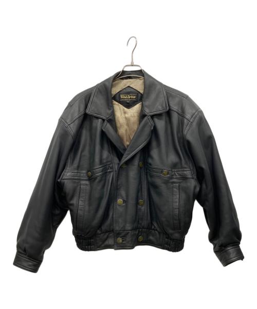 Wind Armor（ウィンドアーマー）Wind Armor (ウィンドアーマー) レザーダブルジャケット ブラック サイズ:Lの古着・服飾アイテム