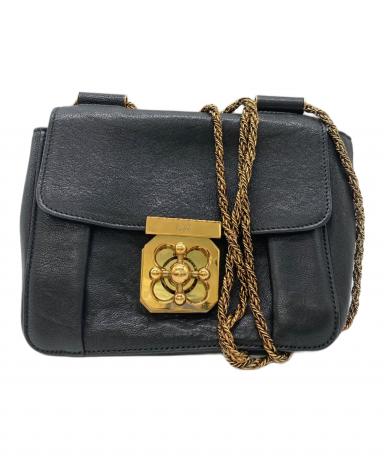 【美品】クロエ エルシー チェーンショルダーバッグ 黒 Chloe 保証カード付 中古・古着通販】Chloe (クロエ) エルシーチェーンショルダーバッグ