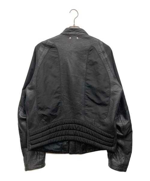 HUGO BOSS（ヒューゴ ボス）HUGO BOSS (ヒューゴ ボス) レザージャケット ブラック サイズ:052の古着・服飾アイテム