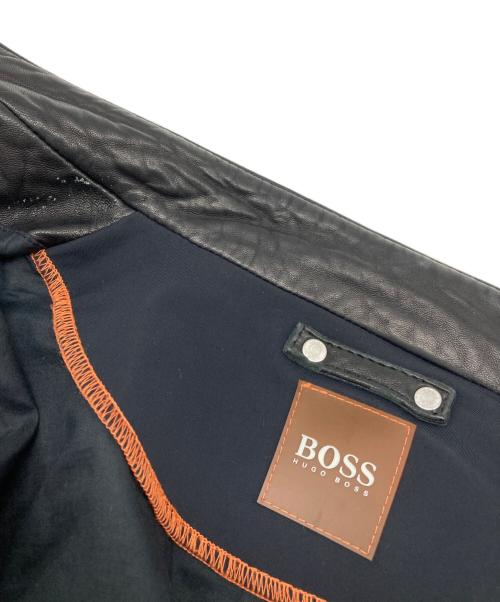HUGO BOSS（ヒューゴ ボス）HUGO BOSS (ヒューゴ ボス) レザージャケット ブラック サイズ:052の古着・服飾アイテム