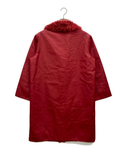 FENDI（フェンディ）FENDI (フェンディ) プードルファーカラーコート レッド サイズ:42の古着・服飾アイテム