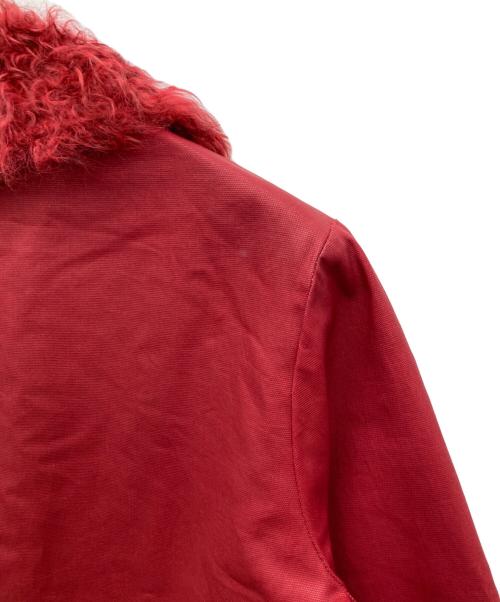 FENDI（フェンディ）FENDI (フェンディ) プードルファーカラーコート レッド サイズ:42の古着・服飾アイテム
