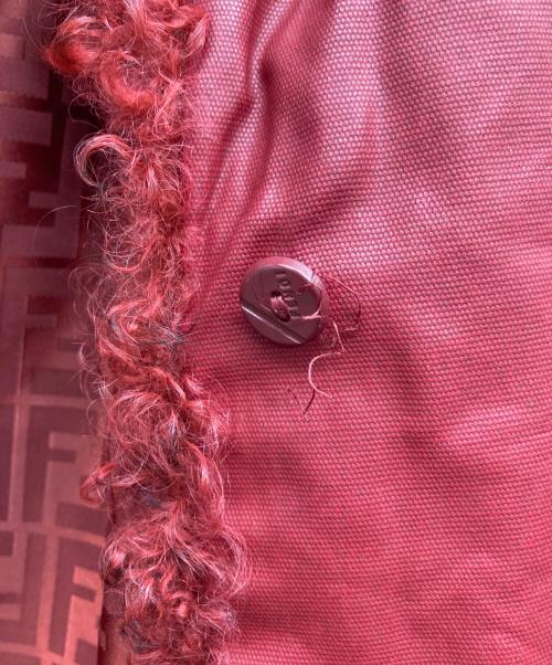 FENDI（フェンディ）FENDI (フェンディ) プードルファーカラーコート レッド サイズ:42の古着・服飾アイテム