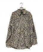 nine eightナインエイト）の古着「レオパード柄シャツ」｜ベージュ×ブラック