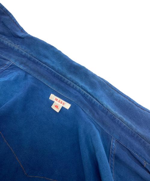 masu（エムエーエスユー）masu (エムエーエスユー) ZIP-UP SILK WESTERN SHIRTS ネイビー サイズ:46の古着・服飾アイテム
