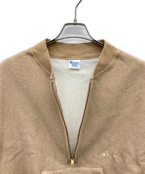 Champion REVERSE WEAVE（チャンピオン リバース ウィーブ）Champion REVERSE WEAVE (チャンピオン リバース ウィーブ) 復刻青タグハーフジップスウェット ブラウン サイズ:MEDIUMの古着・服飾アイテム