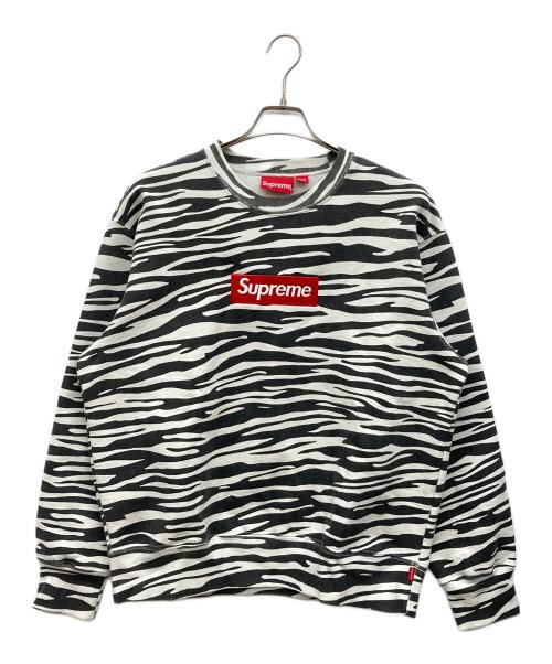 SUPREME（シュプリーム）SUPREME (シュプリーム) Box Logo Crewneck Zebra ホワイト×ブラック サイズ:Smallの古着・服飾アイテム