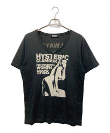 Hysteric Glamour（ヒステリックグラマー）の古着「半袖Vネックカットソー」｜ブラック