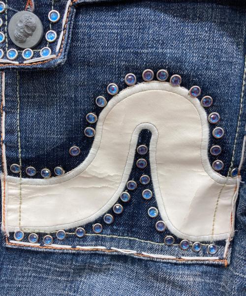 LAGUNA BEACH（ラグナビーチ）LAGUNA BEACH (ラグナビーチ) ステッチビジューデニムパンツ インディゴ サイズ:34の古着・服飾アイテム